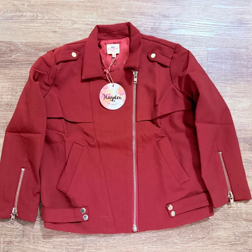Haydenshapes Women's Red and Burgundy Jacket